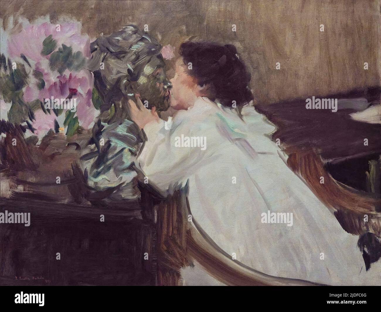 Joaquin Sorolla y Bastida (1863-1923). Le baiser (El beso). 1899. Huile sur toile. 77 x 100 cm. Joaquin Sorolla y Bastida était un peintre espagnol de l Banque D'Images