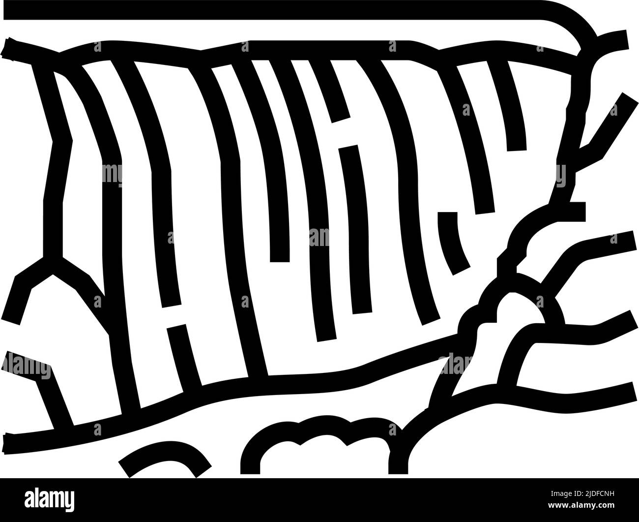 illustration vectorielle de l'icône victoria falls line Illustration de Vecteur