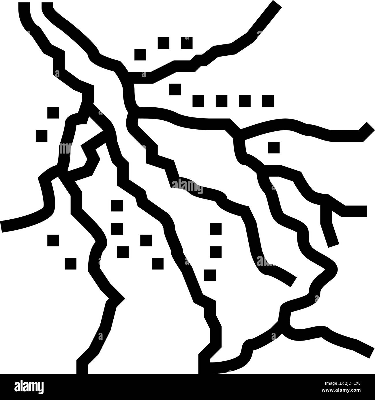 illustration vectorielle de l'icône de la ligne delta d'okavango Illustration de Vecteur
