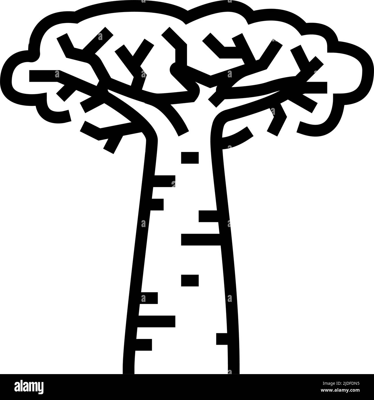 illustration vectorielle de l'icône de la ligne d'arbre de baobab africa Illustration de Vecteur