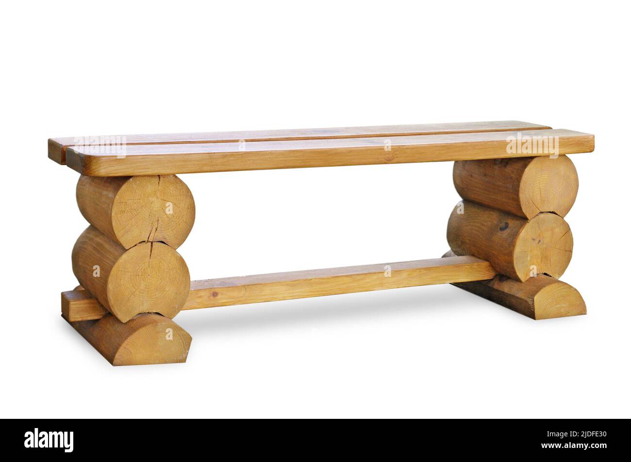 banc en bois isolé sur fond blanc Banque D'Images