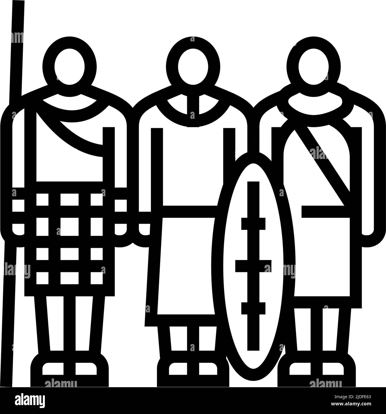 illustration vectorielle d'icône de ligne africaine de tribu Illustration de Vecteur