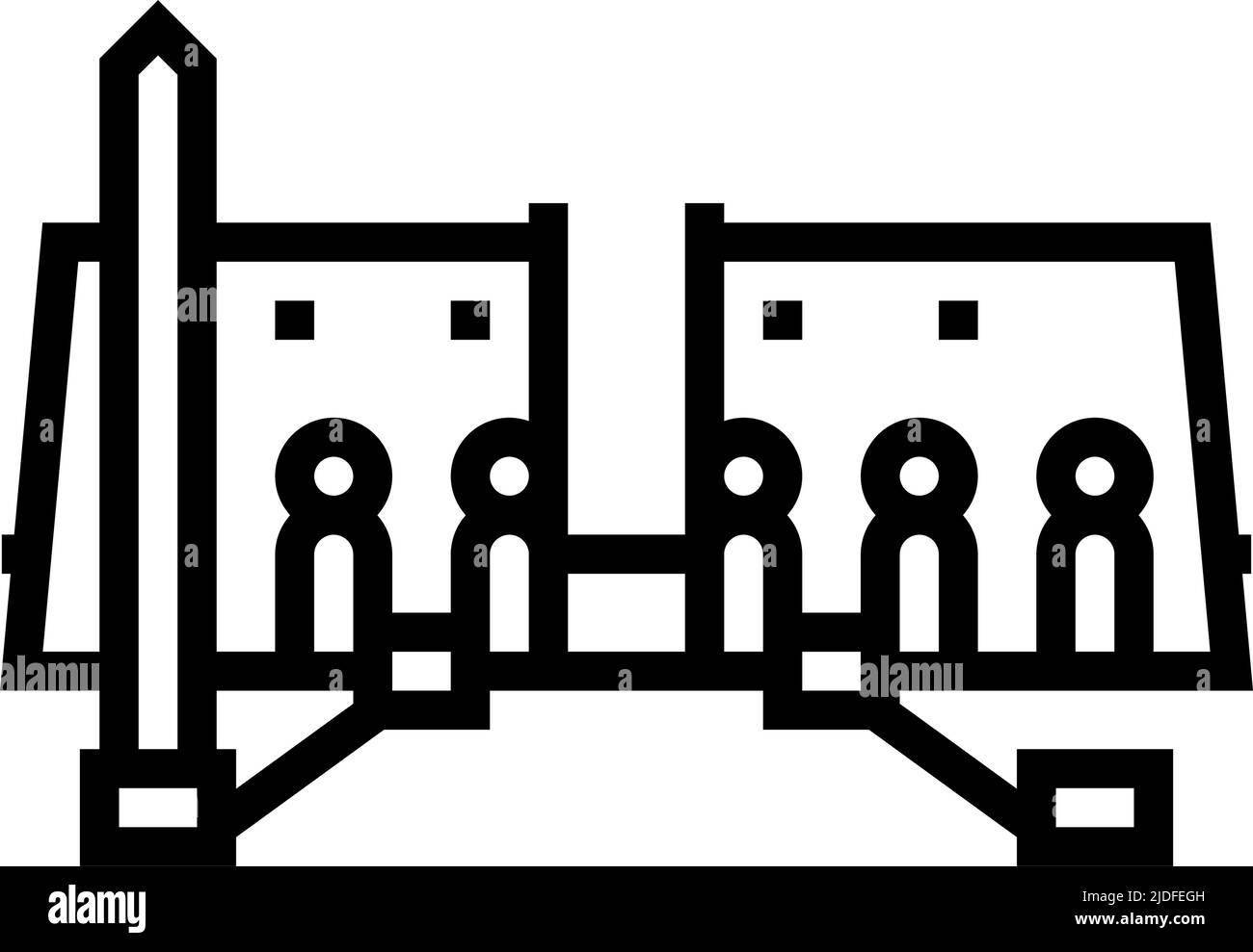 illustration vectorielle de l'icône de la ligne du temple de louxor Illustration de Vecteur