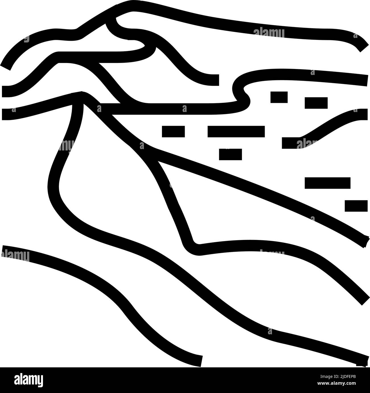 illustration vectorielle d'icône de ligne désertique namib Illustration de Vecteur