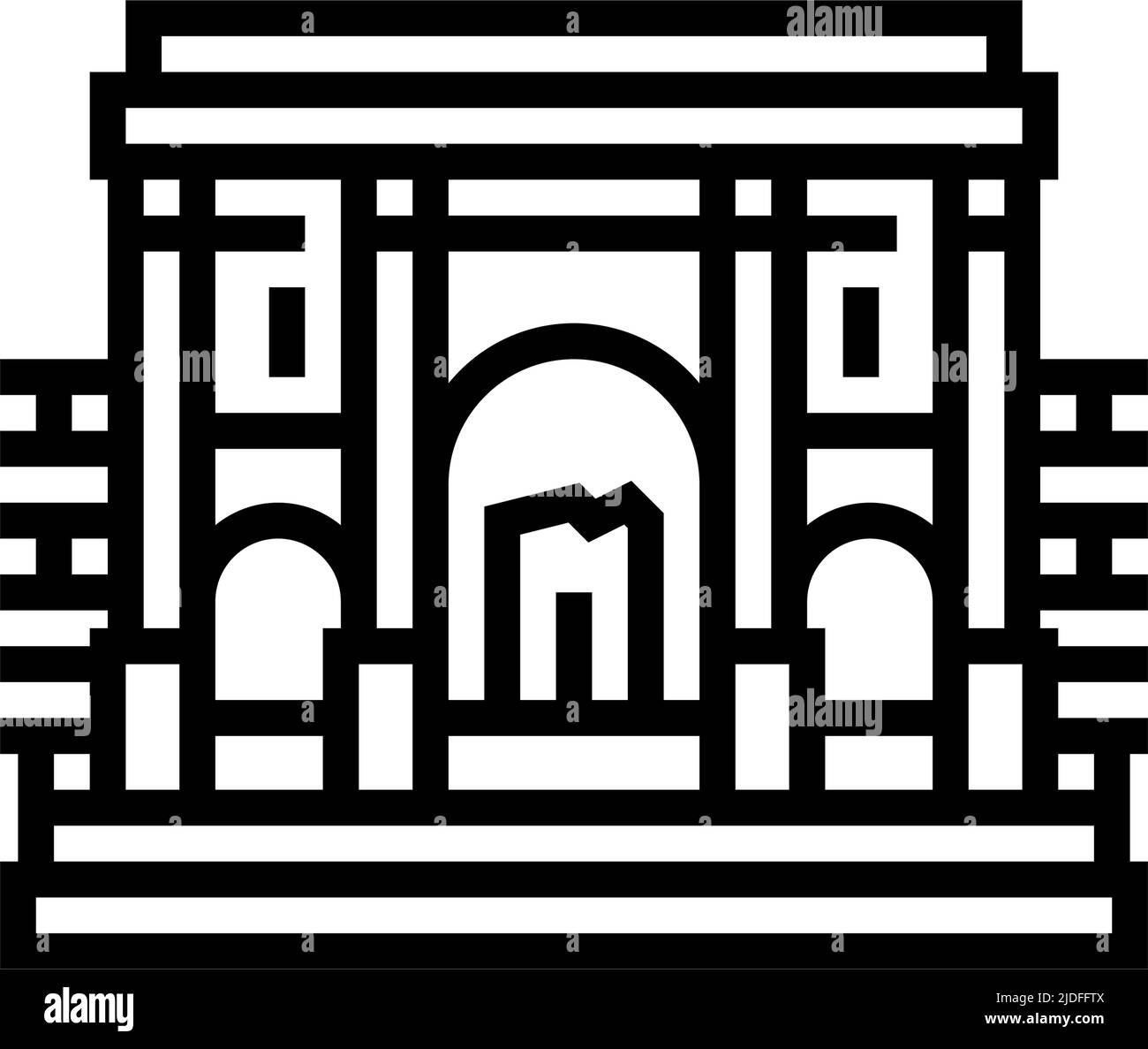 illustration vectorielle de l'icône de la ligne de bâtiment historique de carthage Illustration de Vecteur