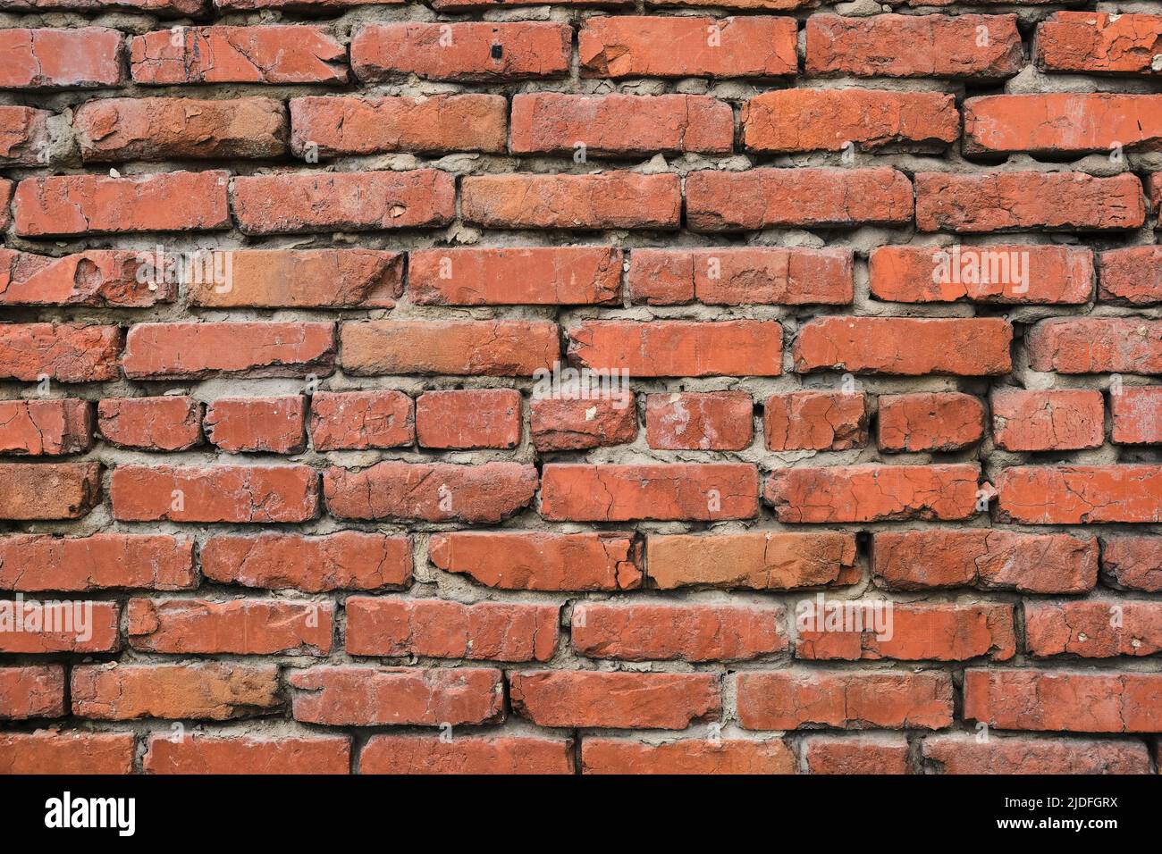 Arrière-plan et texture, vieux mur de briques rouges Banque D'Images