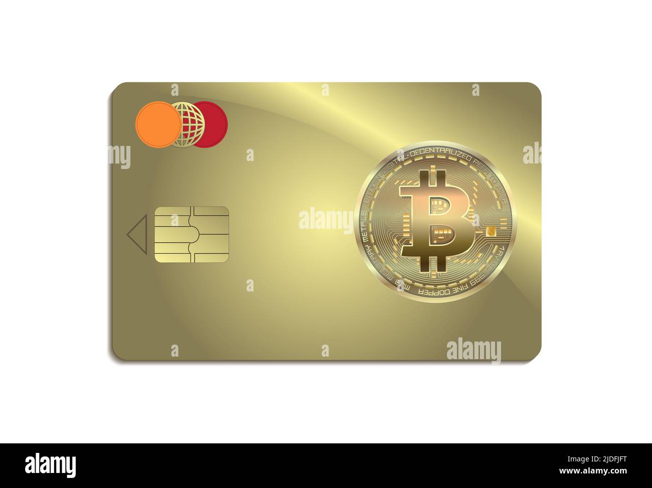 Carte de paiement avec Bitcoin, carte de crédit or en crypto-monnaie vierge  Photo Stock - Alamy