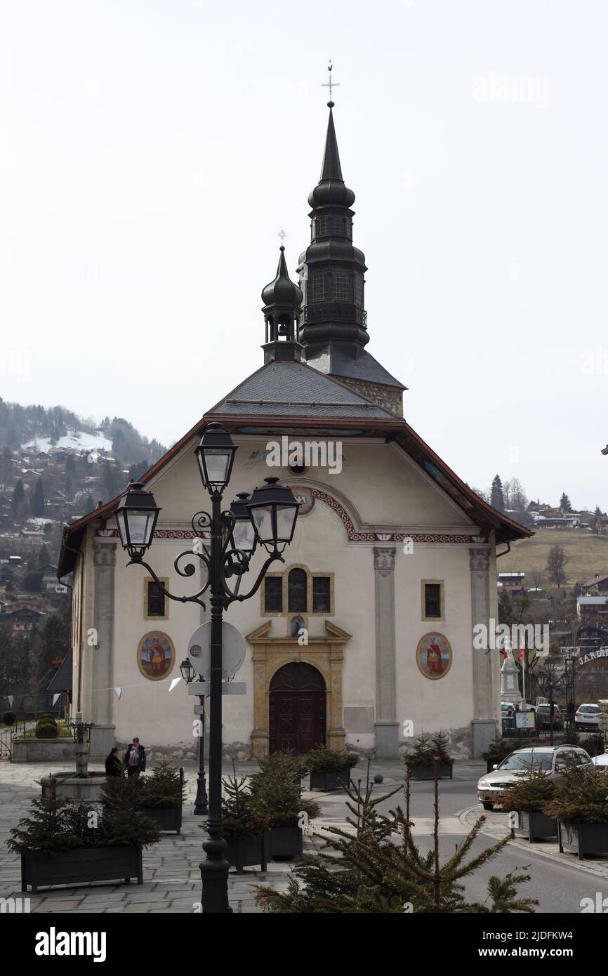 Église de Saint-Gervais-les-bains en randonnée Banque D'Images