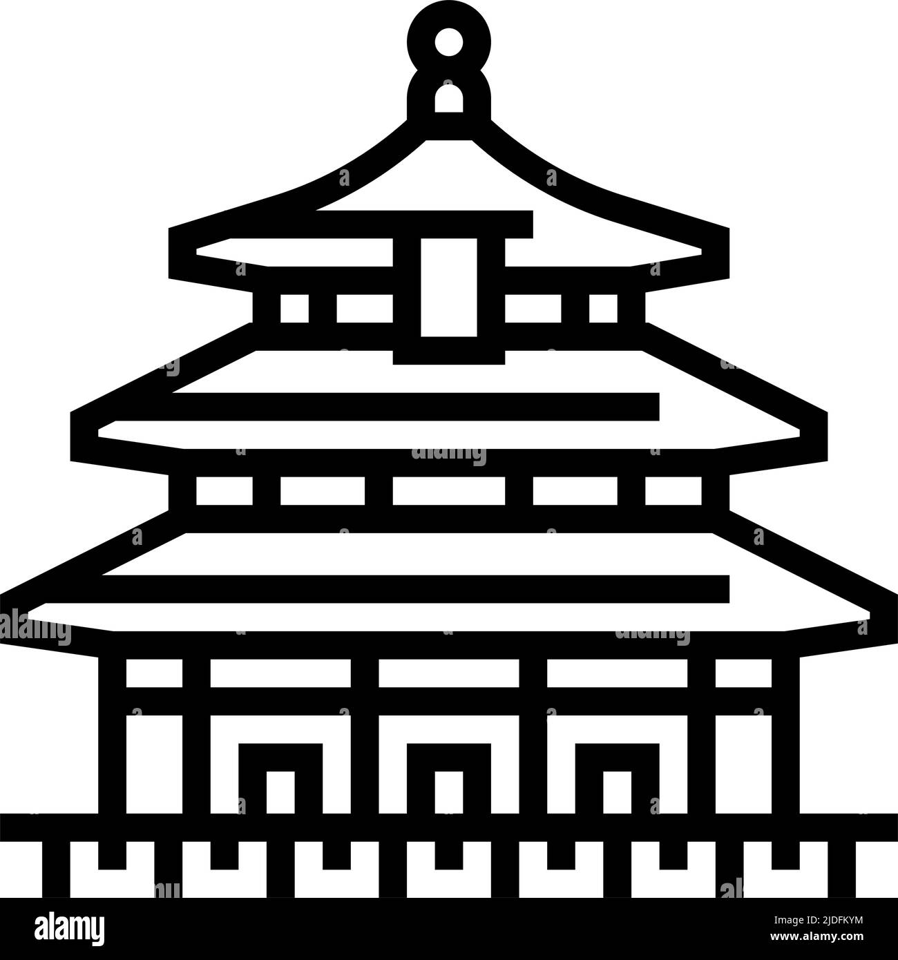 illustration vectorielle de l'icône de la ligne du temple du ciel Illustration de Vecteur