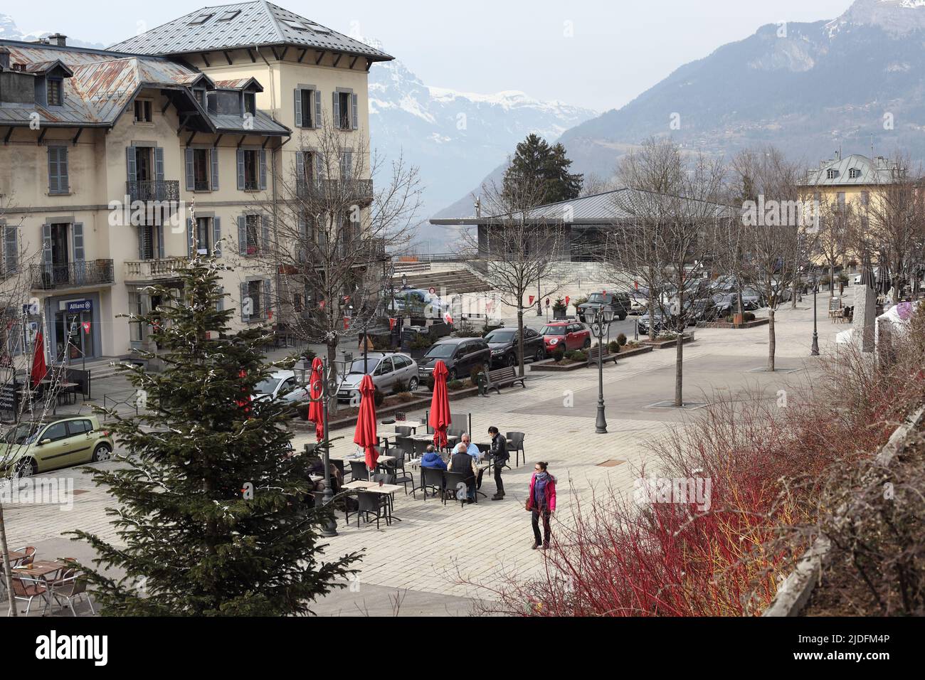 Rue principale de Saint-Gervais-les-bains Banque D'Images