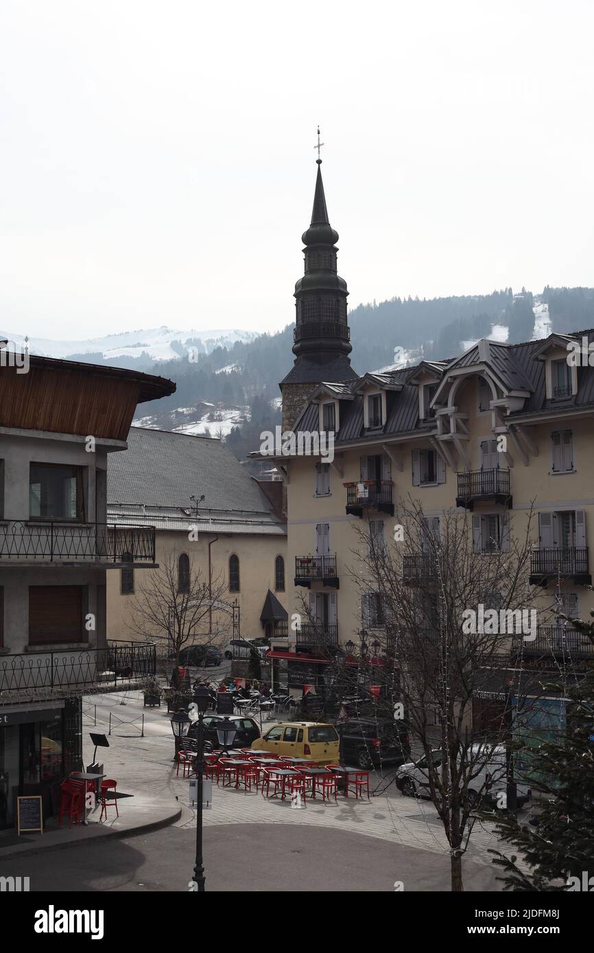 Place de Saint-Gervais-les-bains Banque D'Images