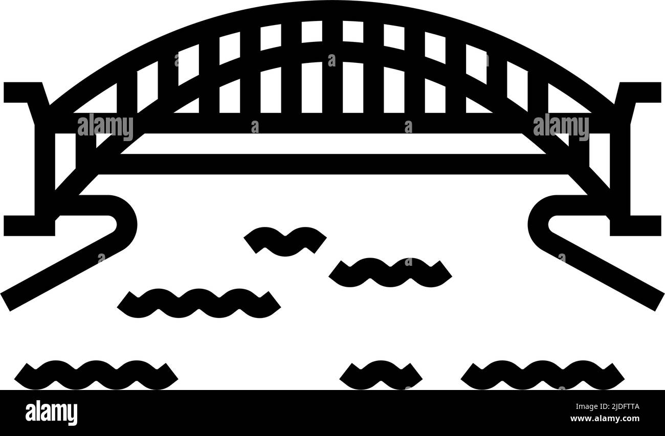 illustration vectorielle de l'icône harbour bridge line Illustration de Vecteur