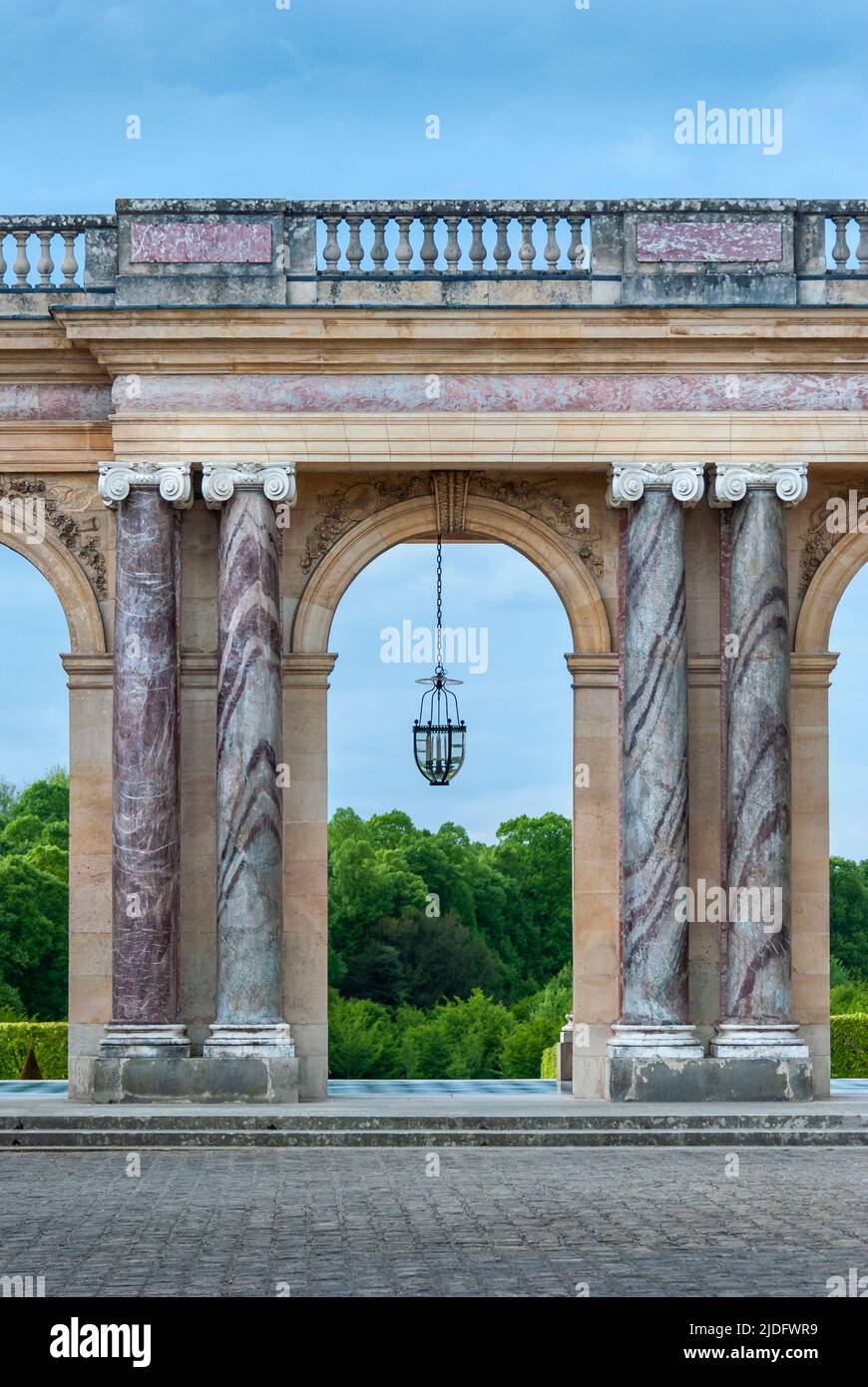 Détail du complexe petit Trianon dans les jardins de Versailles Banque D'Images