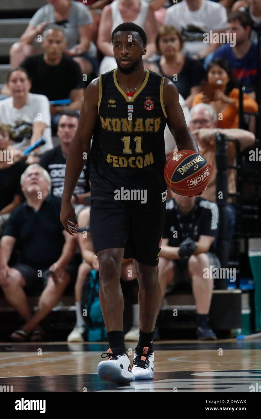 Alpha DIALLO de Monaco pendant le championnat français, BetClic Elite Basketball Match, final Match 1, entre LDLC ASVEL et COMME Monaco Panier sur 15 juin 2022 à Astroballe à Villeurbanne, France - photo Romain Biard / Isports / DPPI Banque D'Images