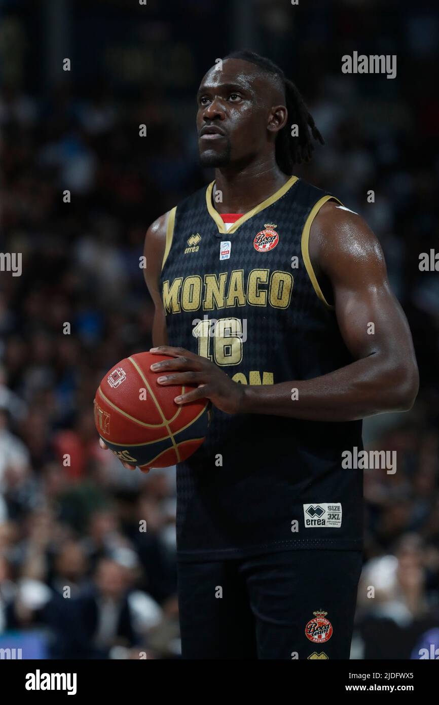 Jerry BOUTSIELE de Monaco pendant le championnat français, BetClic Elite Basketball Match, final Match 1, entre LDLC ASVEL et COMME Monaco Panier sur 15 juin 2022 à Astroballe à Villeurbanne, France - photo Romain Biard / Isports / DPPI Banque D'Images