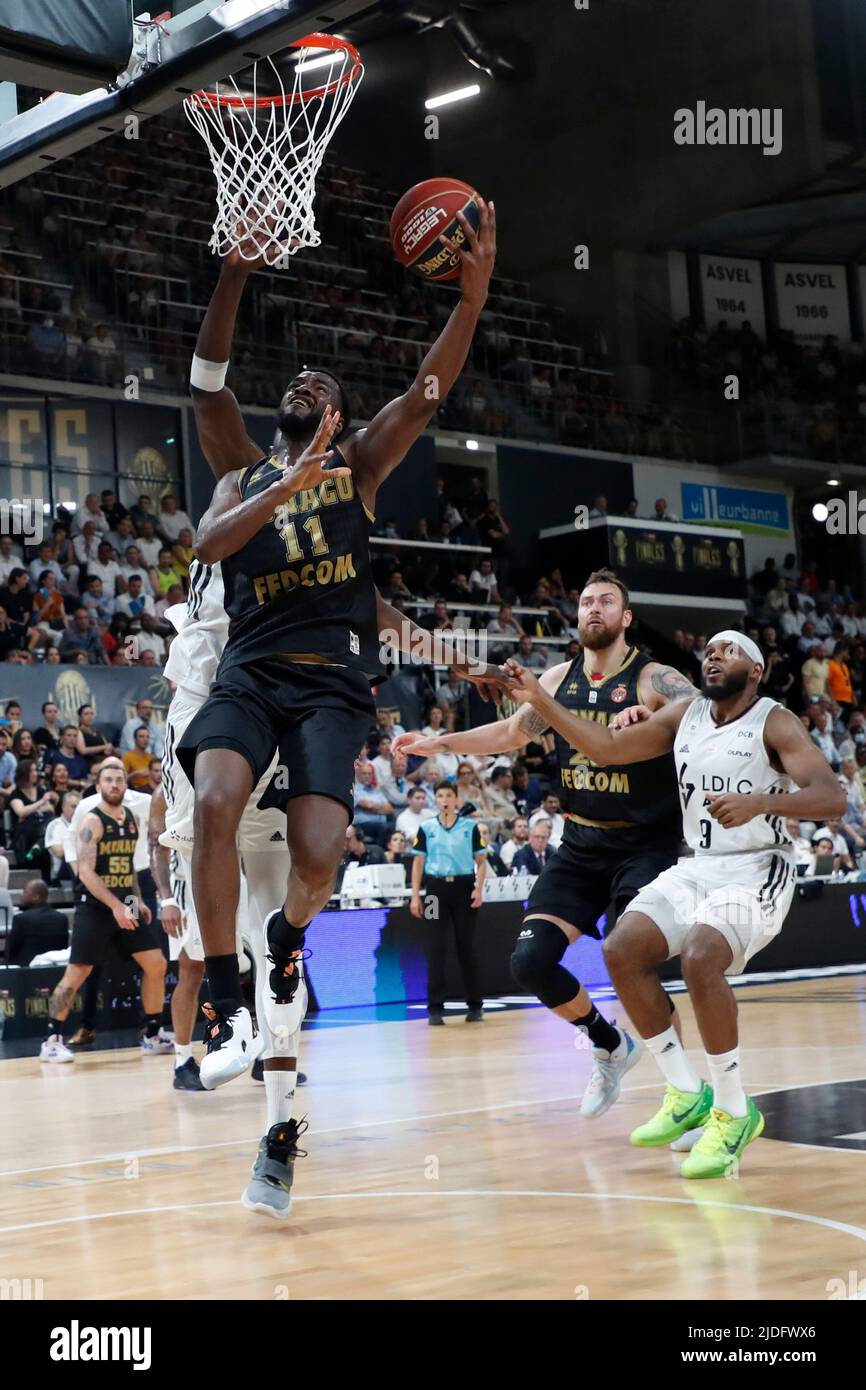 Alpha DIALLO de Monaco pendant le championnat français, BetClic Elite Basketball Match, final Match 1, entre LDLC ASVEL et COMME Monaco Panier sur 15 juin 2022 à Astroballe à Villeurbanne, France - photo Romain Biard / Isports / DPPI Banque D'Images