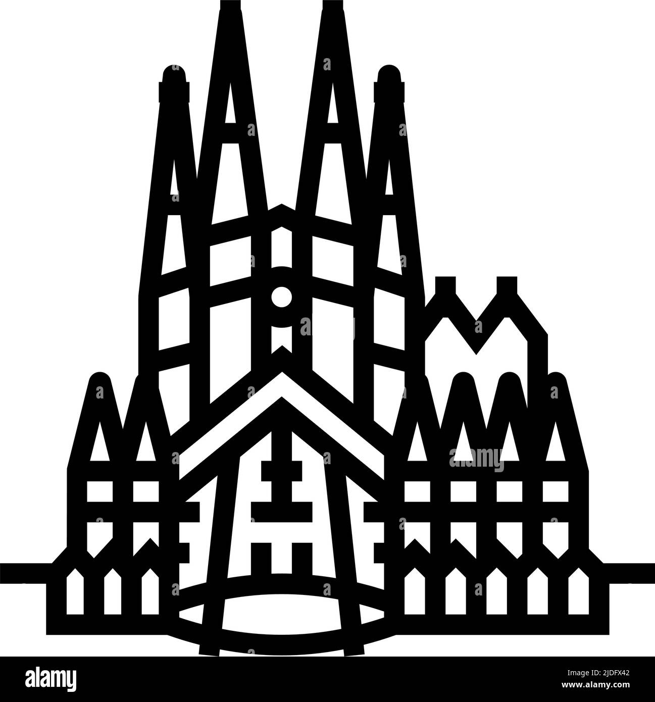 illustration vectorielle de l'icône de ligne de la sagrada familia Illustration de Vecteur