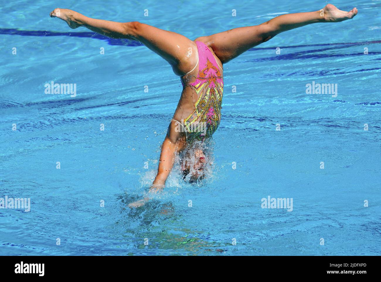 Giogio Minisini et Lucrezia Rugigero (ITA) en finale mixte duet technique artistique natation pendant les Championnats du monde de la FINA 19th sur 20 juin 2022 au complexe de natation Alfred Hajos à Budapest, Hongrie Credit: SCS/Soenar Chamid/AFLO/Alay Live News Banque D'Images