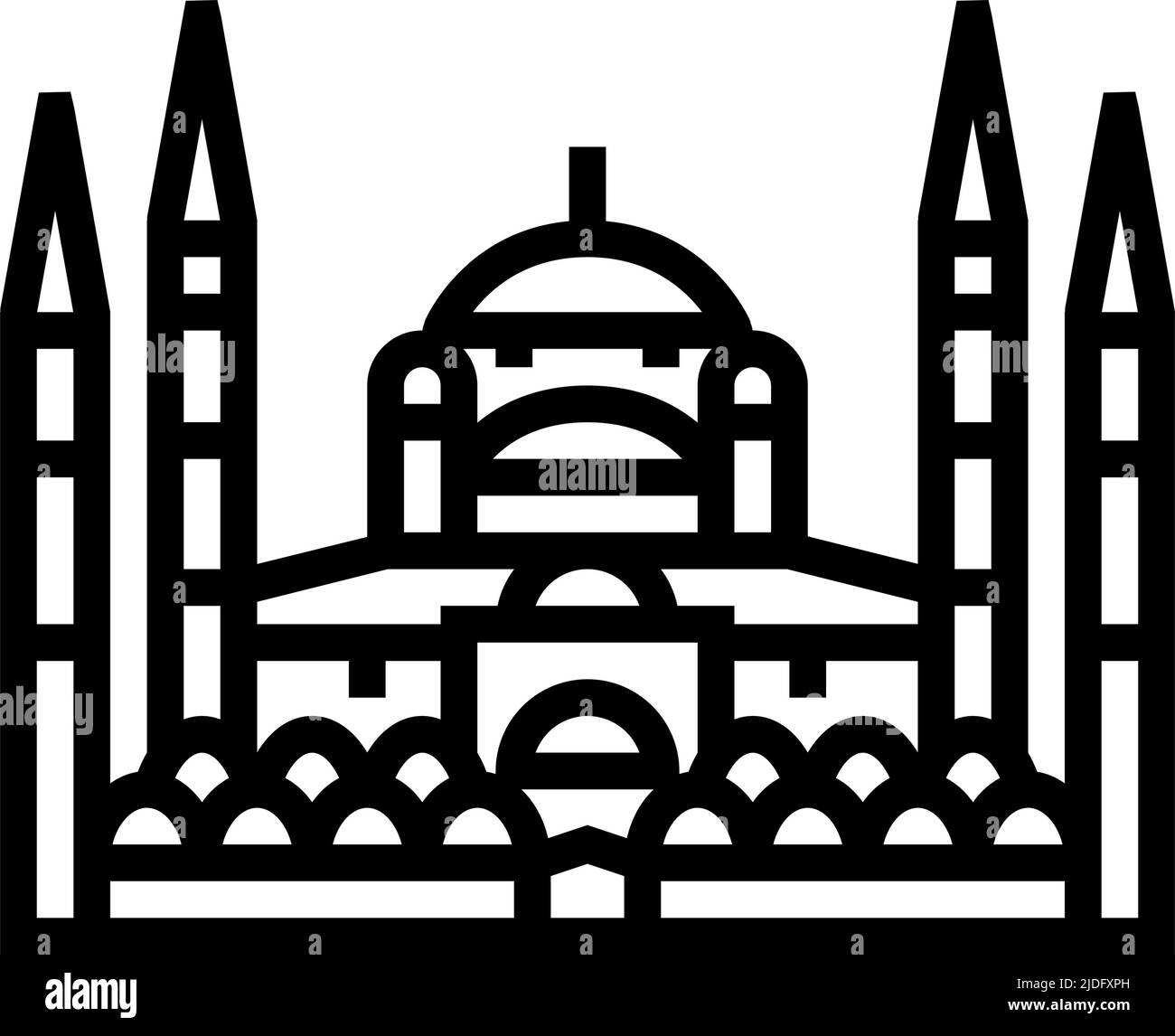 illustration vectorielle de l'icône de la ligne bleue de la mosquée Illustration de Vecteur