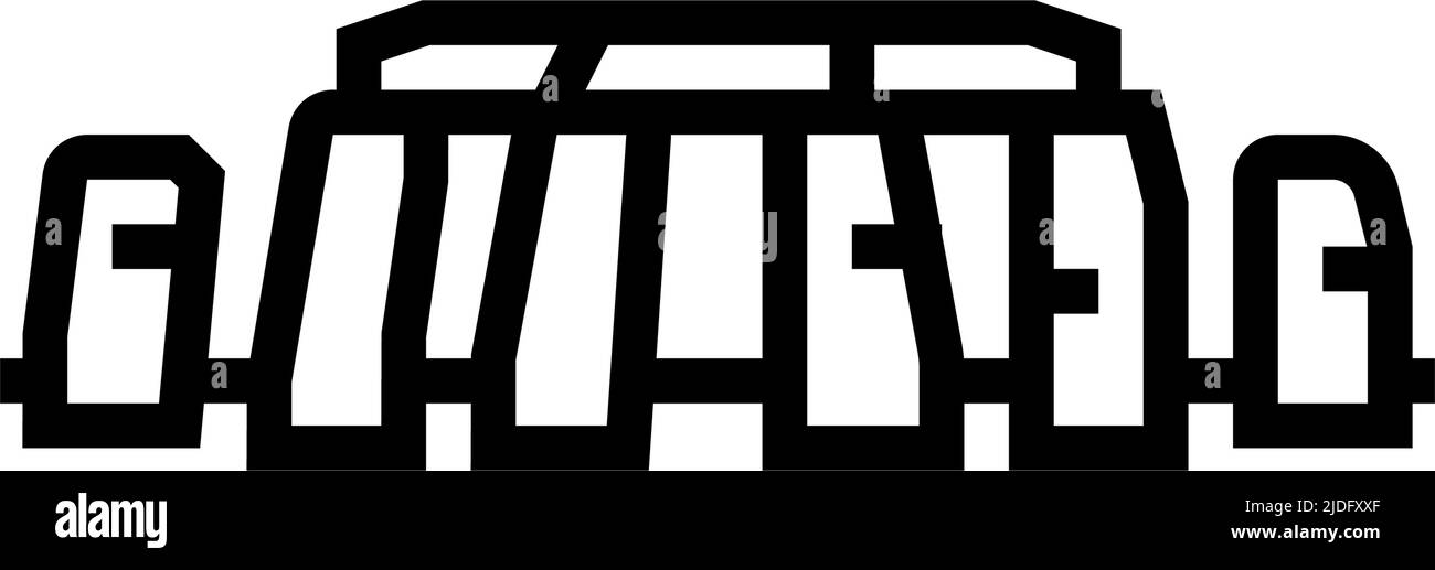 illustration vectorielle de l'icône de la ligne du monument stonehenge Illustration de Vecteur