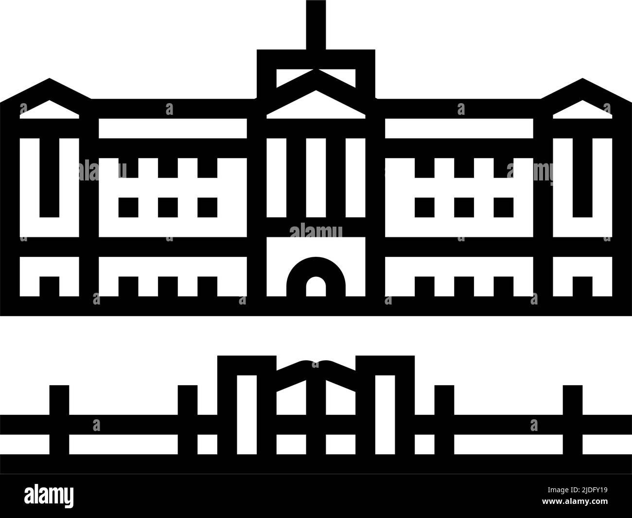 illustration vectorielle de l'icône de la ligne de palais de buckingham Illustration de Vecteur