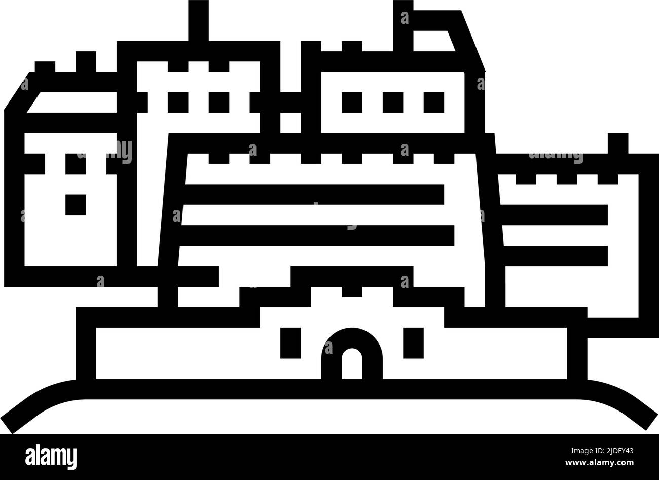 illustration vectorielle de l'icône représentant une ligne de château d'édimbourg Illustration de Vecteur