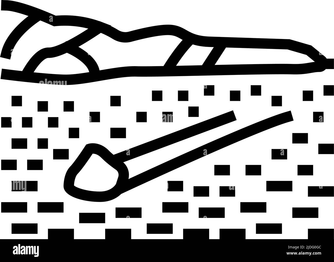 illustration vectorielle de l'icône de la ligne de la vallée de la mort Illustration de Vecteur