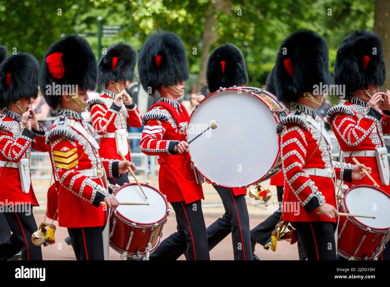 Marching Guards Band, Trooping the Color Rerépétitions, The Mall, Londres, Angleterre, Royaume-Uni, samedi, 21 mai 2022. Banque D'Images