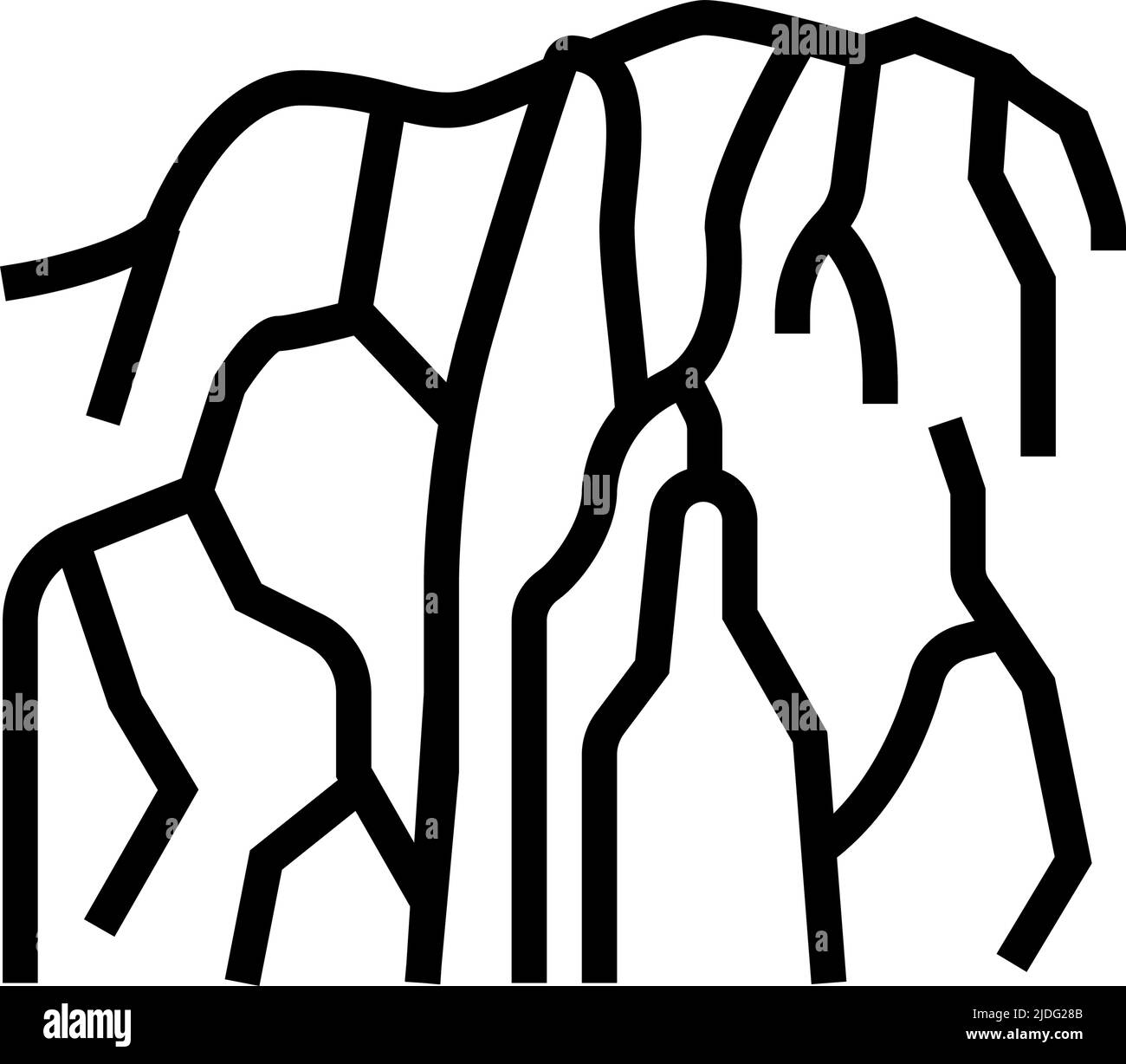 illustration vectorielle de l'icône angel falls line Illustration de Vecteur