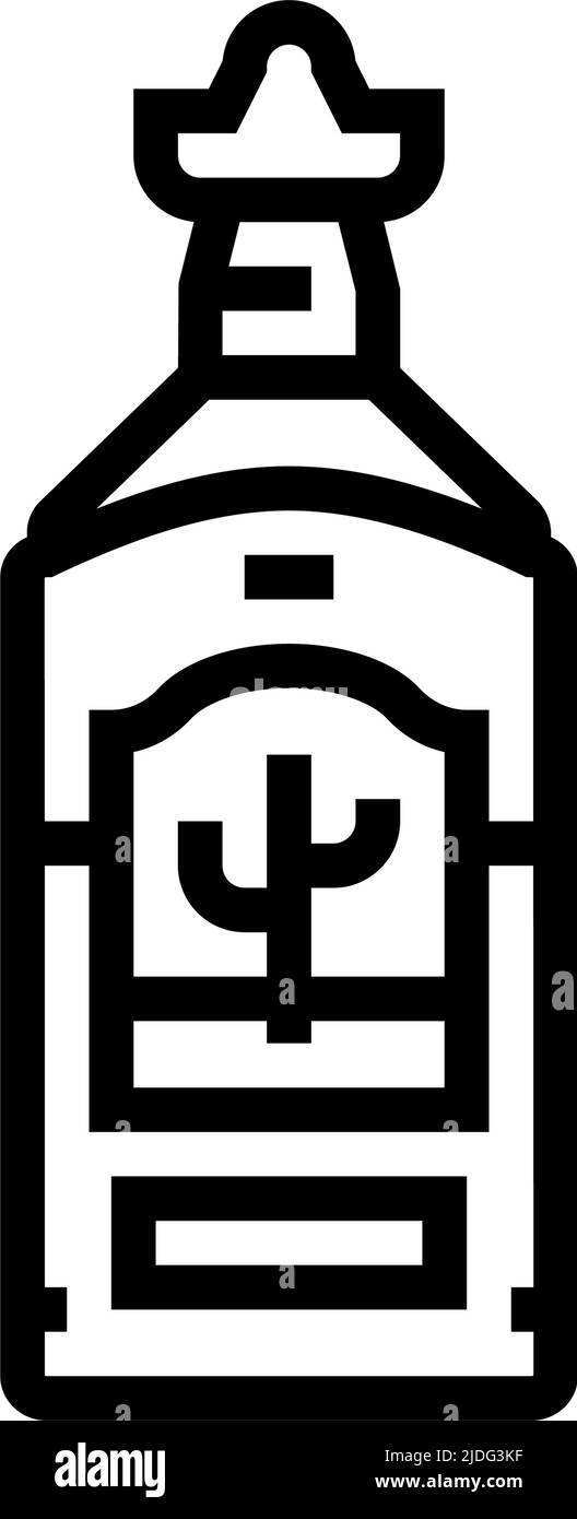 illustration vectorielle de l'icône de la ligne de boissons alcoolisées tequila Illustration de Vecteur