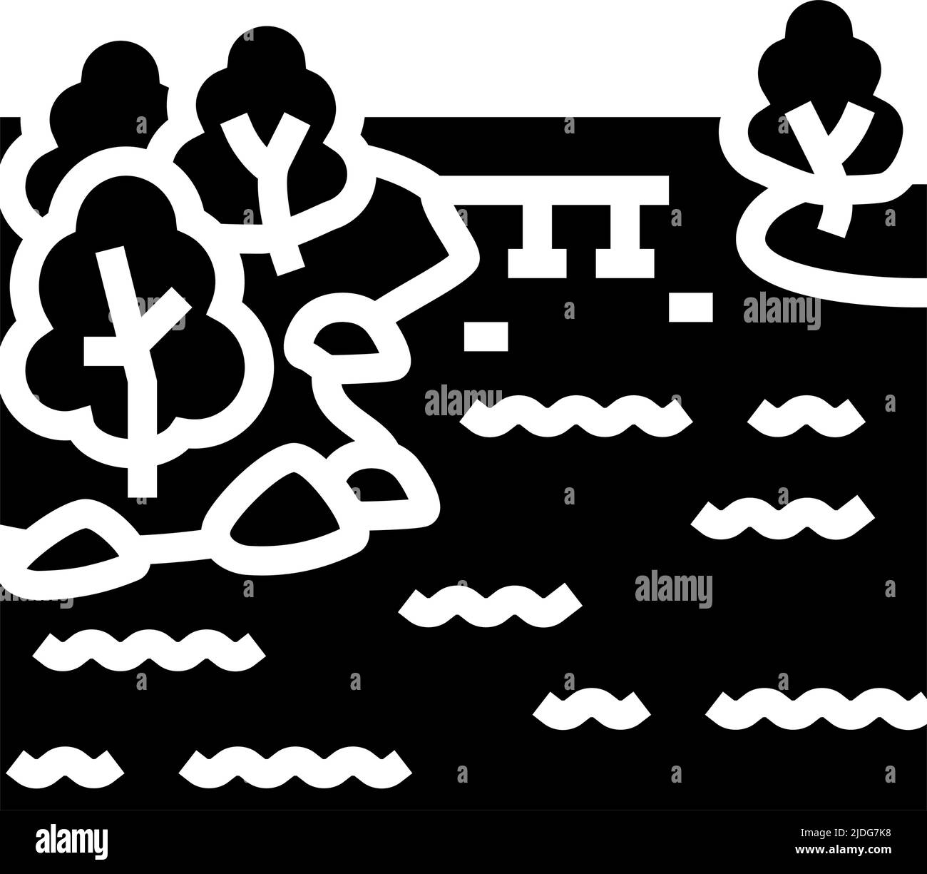 illustration vectorielle de l'icône de glyphe du lac malawi Illustration de Vecteur