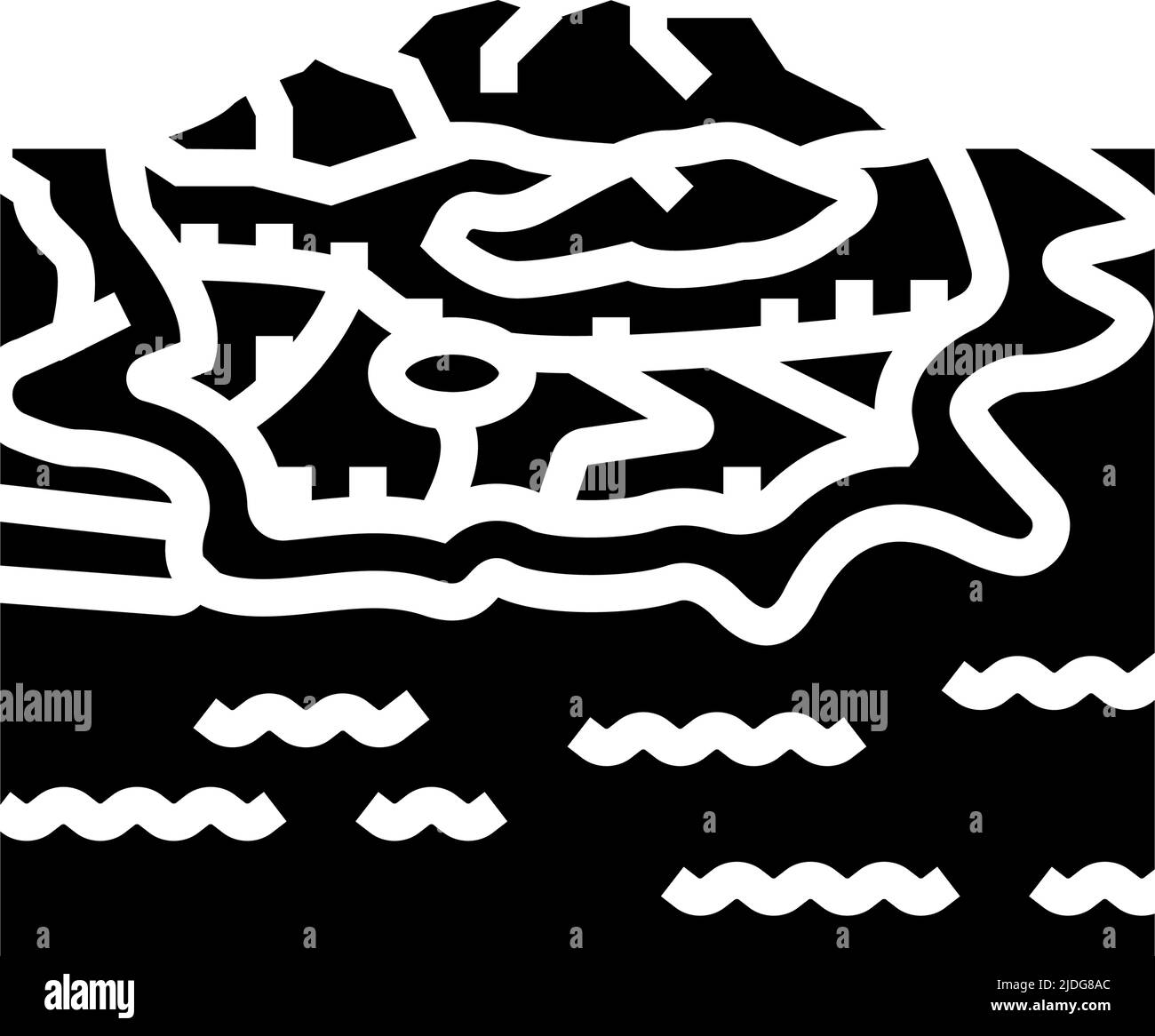 illustration vectorielle de l'icône du glyphe de cape town Illustration de Vecteur