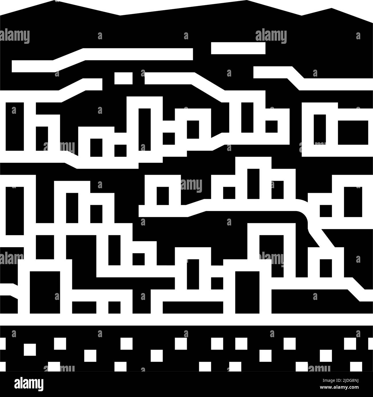 illustration vectorielle de l'icône de glyphe de la ville de bandiagara Illustration de Vecteur