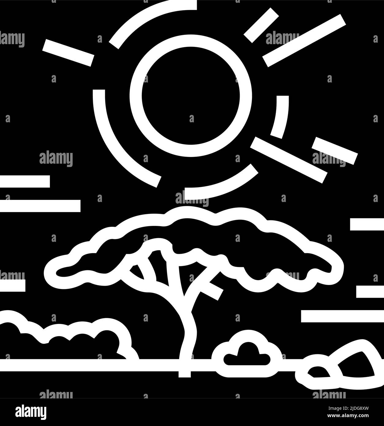 illustration vectorielle de l'icône du glyphe africain de coucher de soleil Illustration de Vecteur