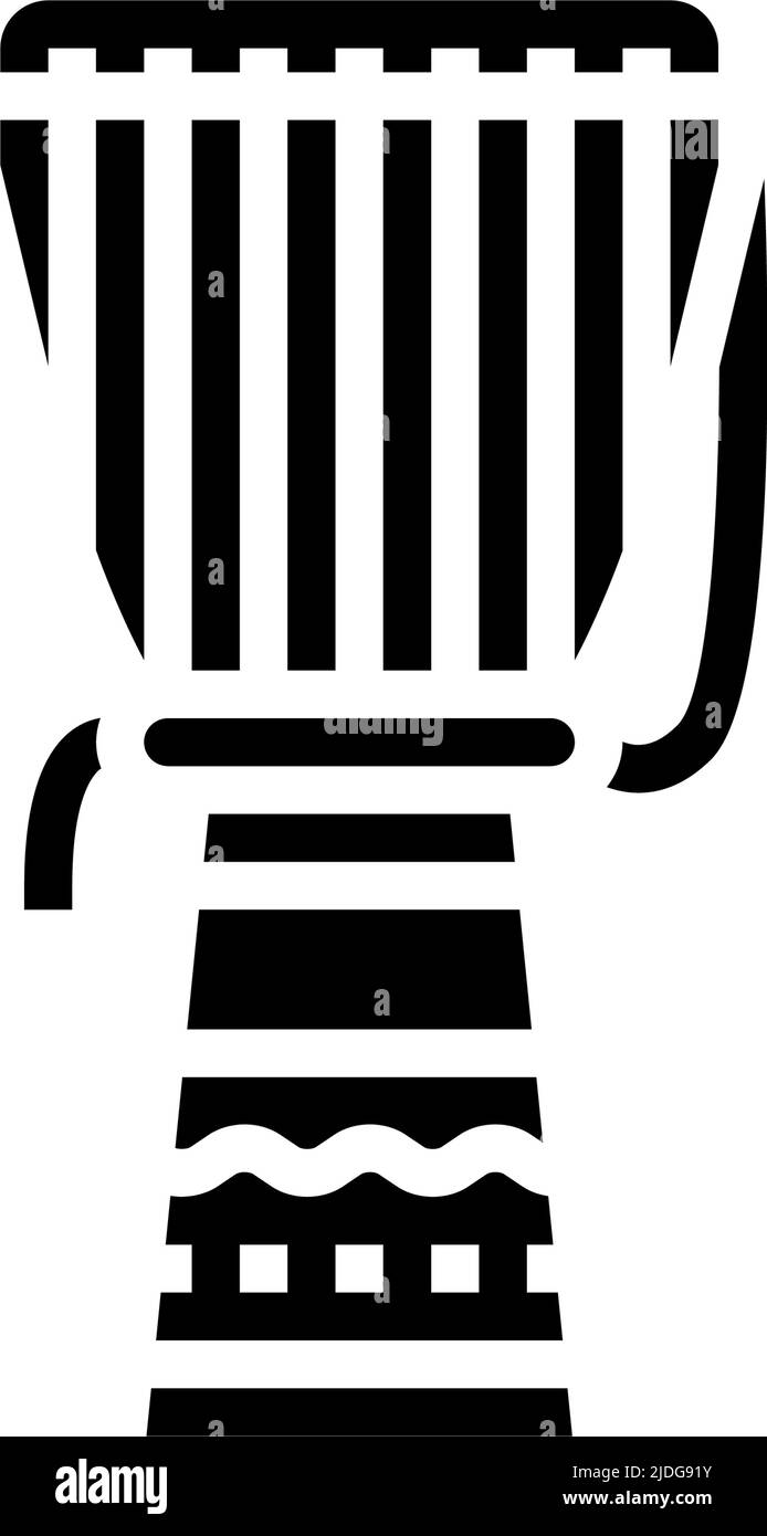 illustration du vecteur d'icône de glyphe d'instrument de musicien traditionnel de drum africa Illustration de Vecteur