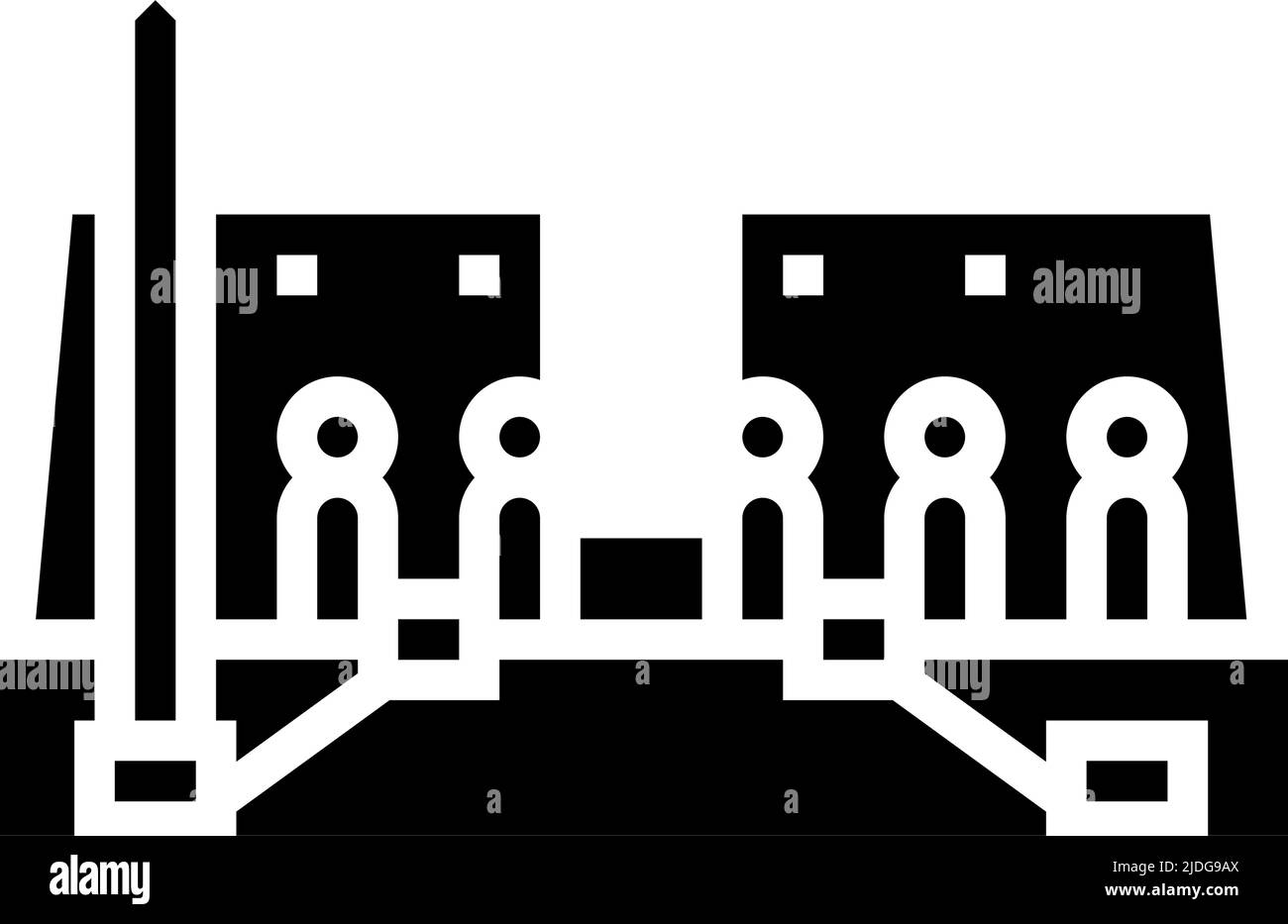 illustration vectorielle de l'icône du glyphe du temple de louxor Illustration de Vecteur