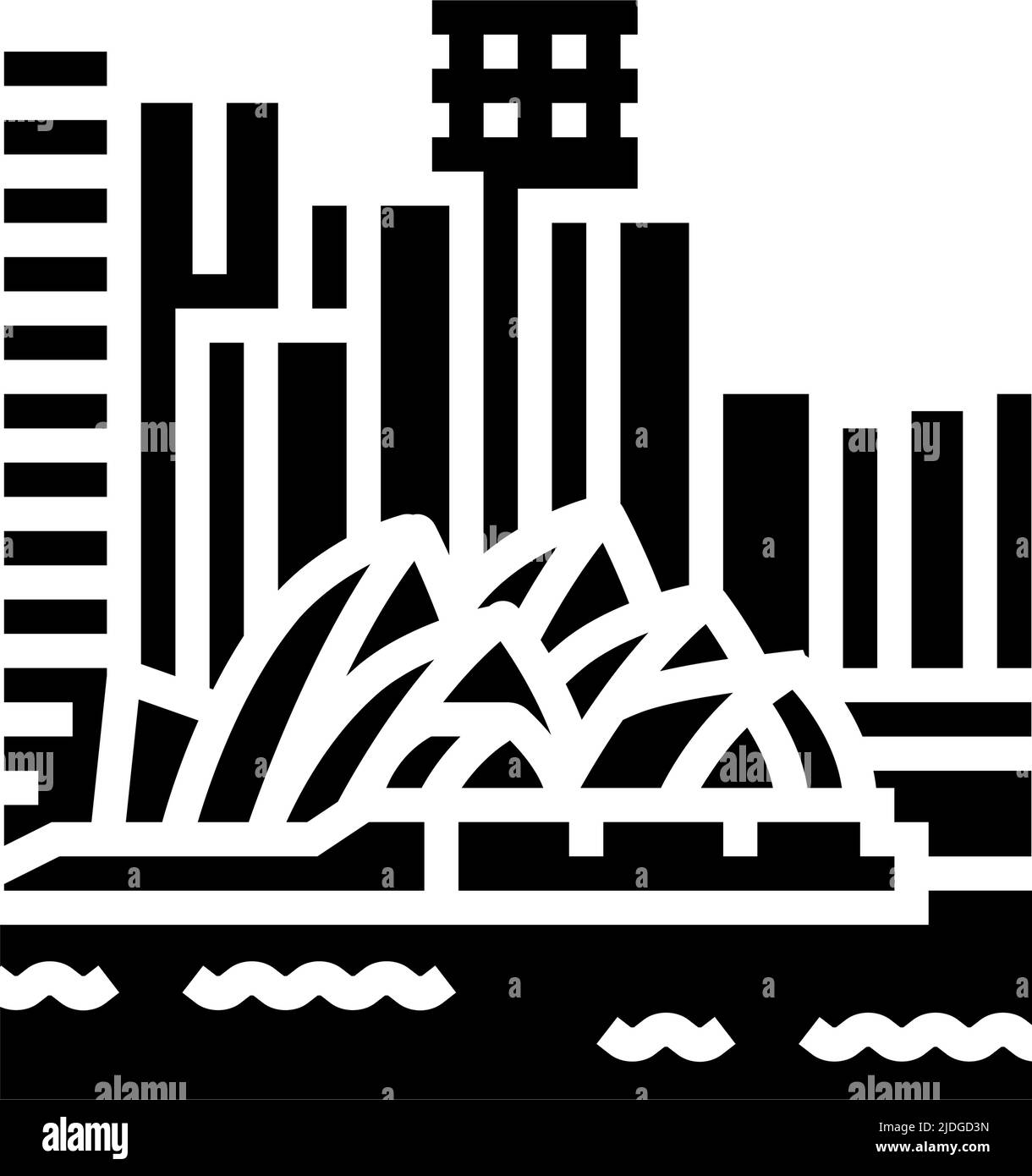illustration du vecteur de l'icône de glyphe de port jackson Illustration de Vecteur