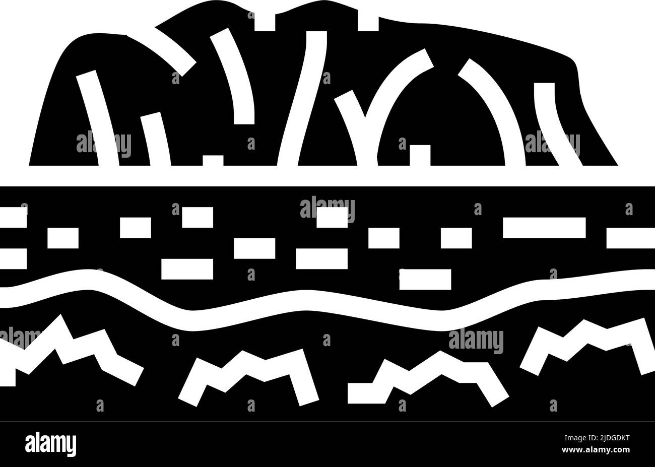 illustration vectorielle d'icône de glyphe de montagne uluru Illustration de Vecteur