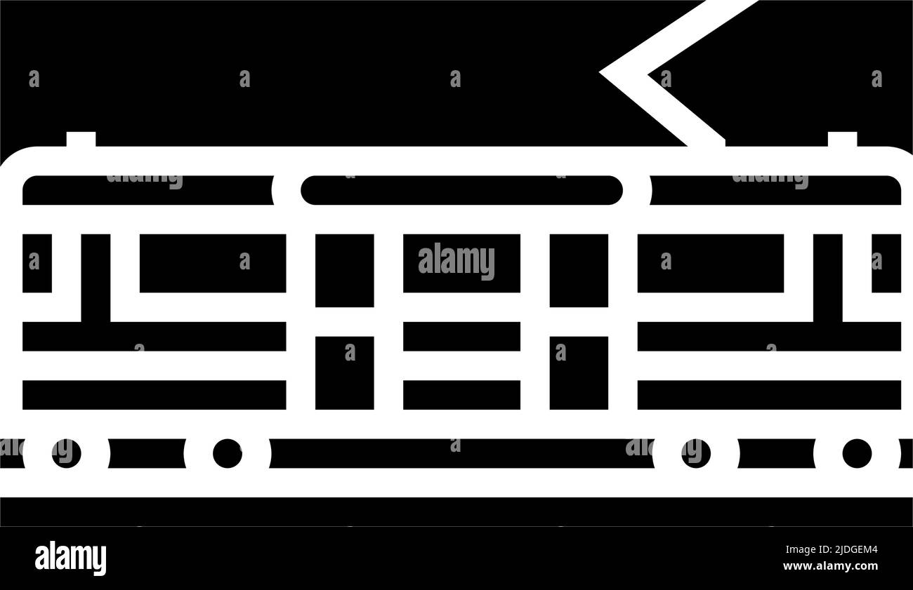illustration vectorielle de l'icône du glyphe du tram city circle Illustration de Vecteur