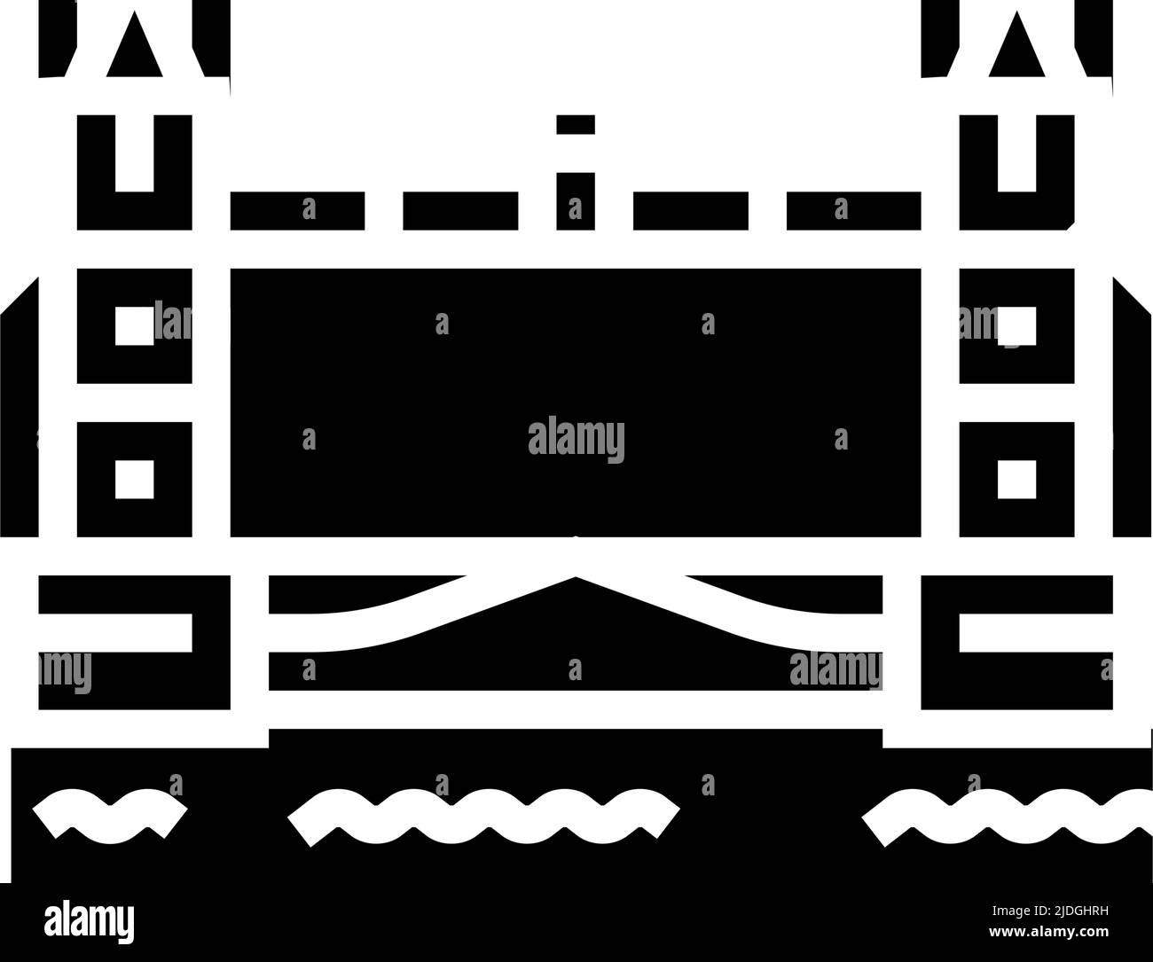 illustration vectorielle d'icône de glyphe tower london bridge Illustration de Vecteur