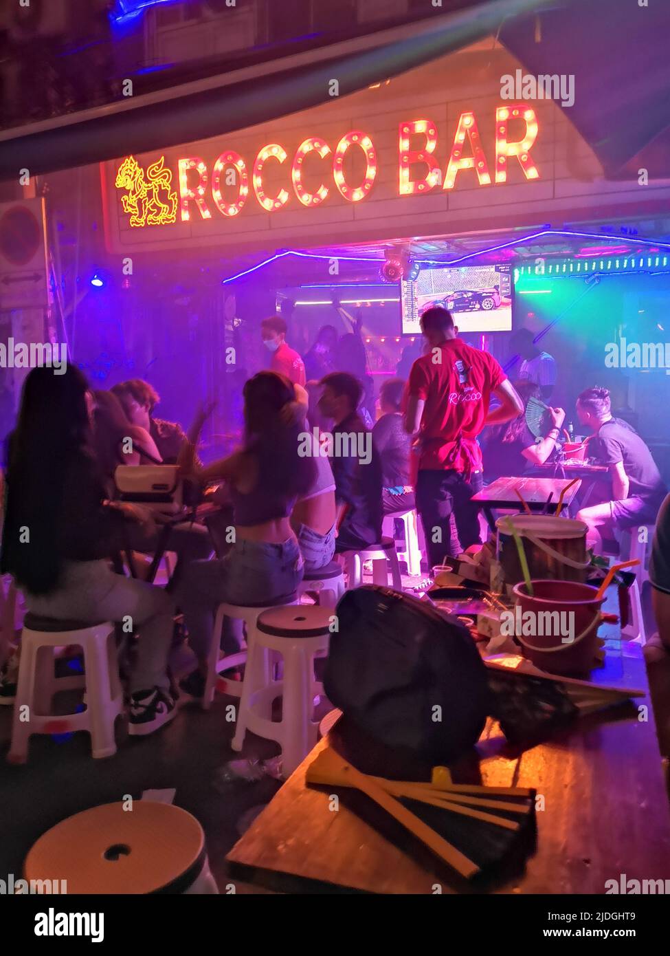 ROCCO Bar, Khao San Road, Bangkok, Thaïlande Banque D'Images