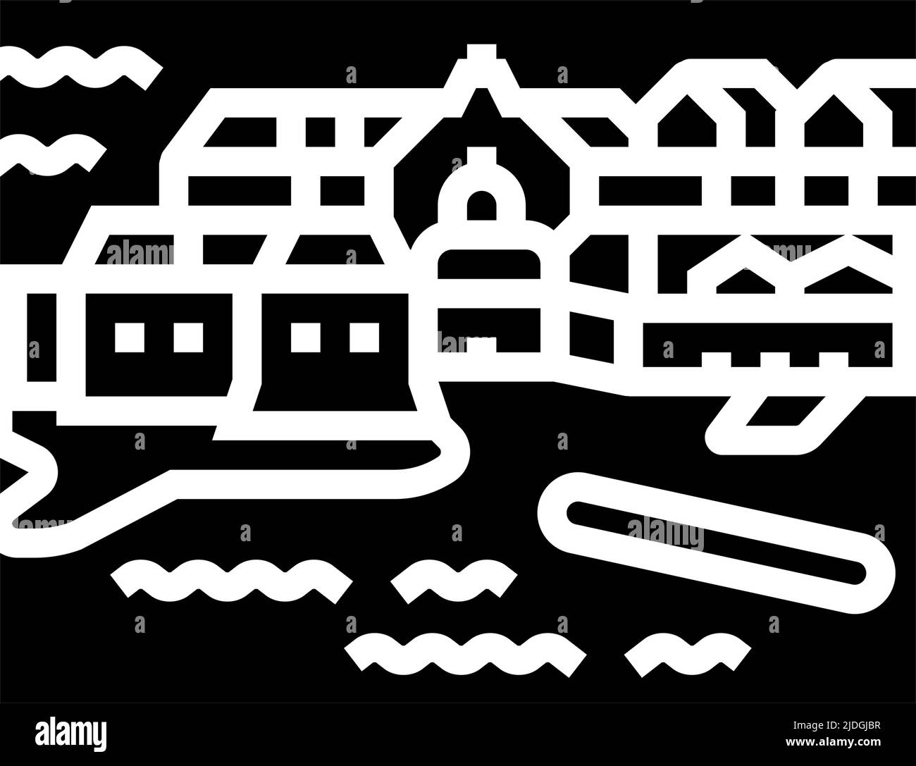 illustration vectorielle de l'icône glyphe de la vieille ville de dubrovnik Illustration de Vecteur