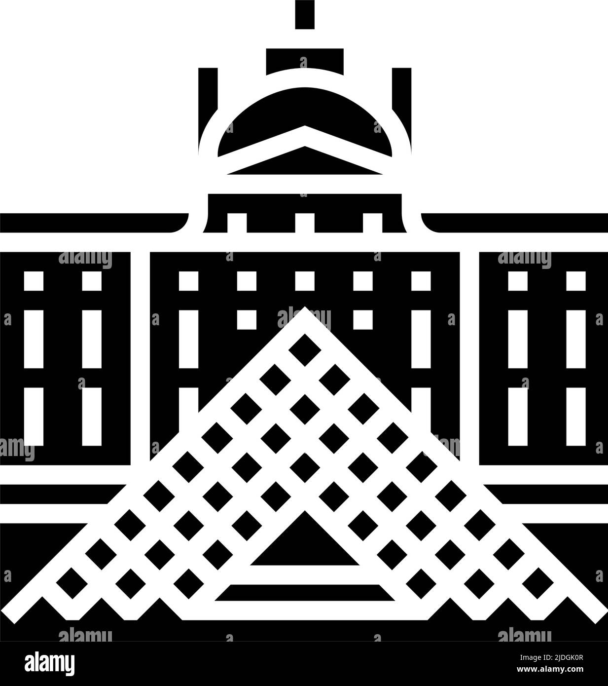 illustration vectorielle d'icône de glyphe du musée du louvre france Illustration de Vecteur