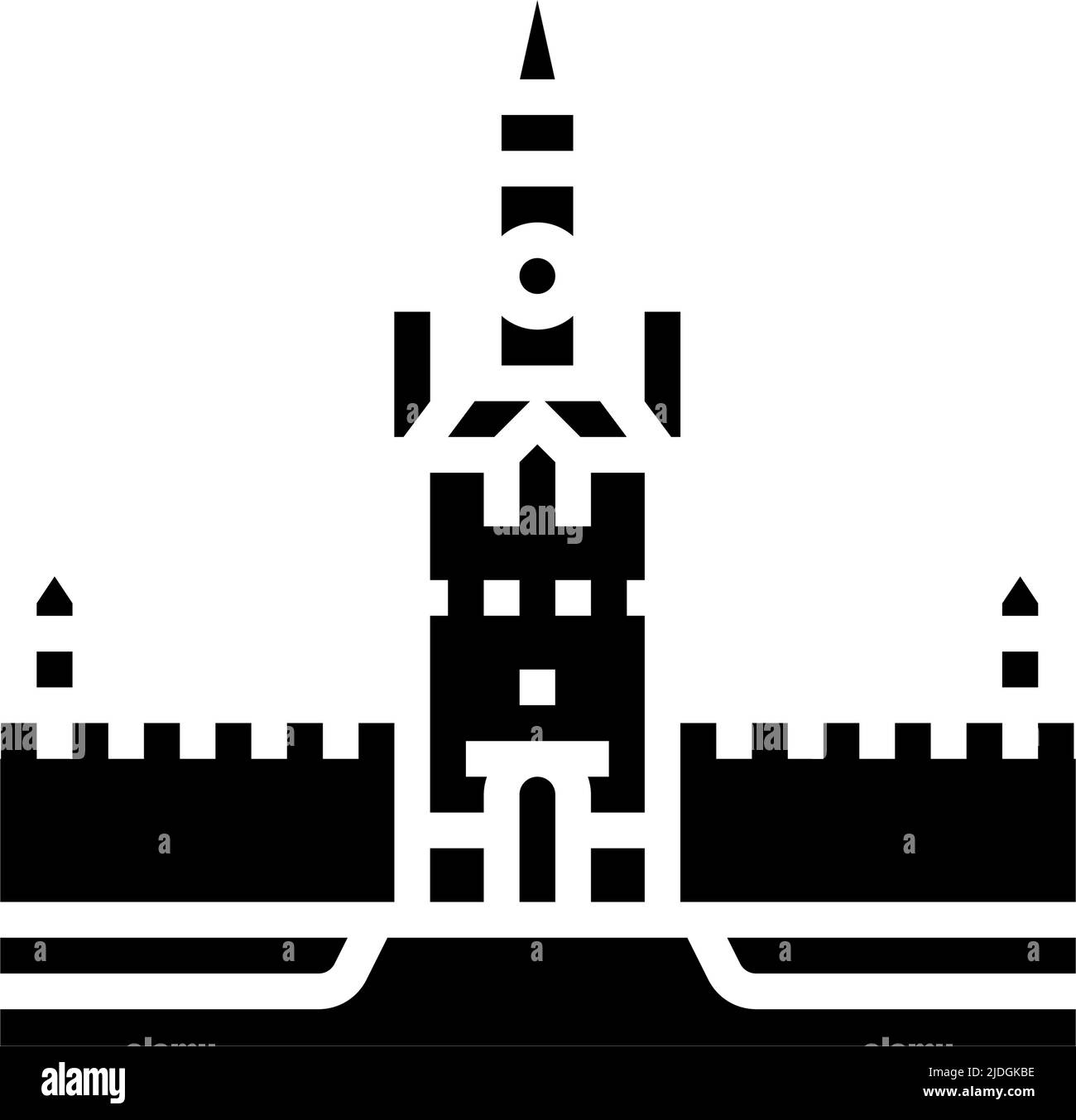 illustration vectorielle de l'icône du glyphe du kremlin à moscou Illustration de Vecteur