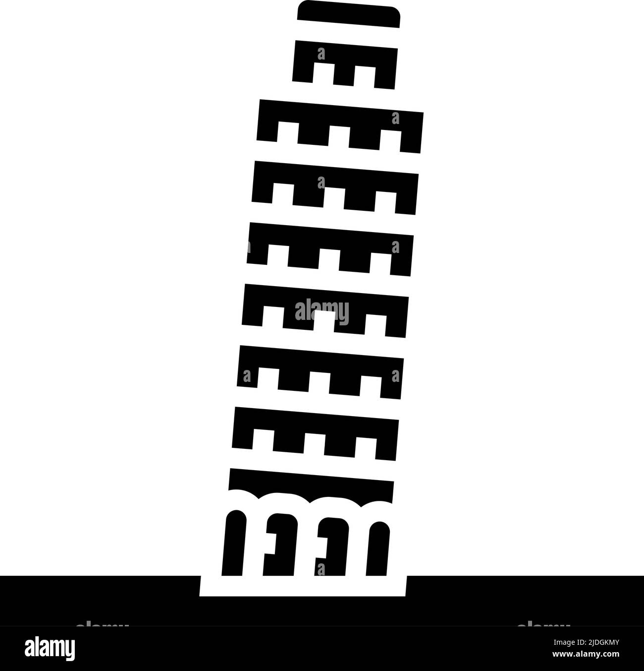 tour penchée de pise glyphe icône illustration vectorielle Illustration de Vecteur