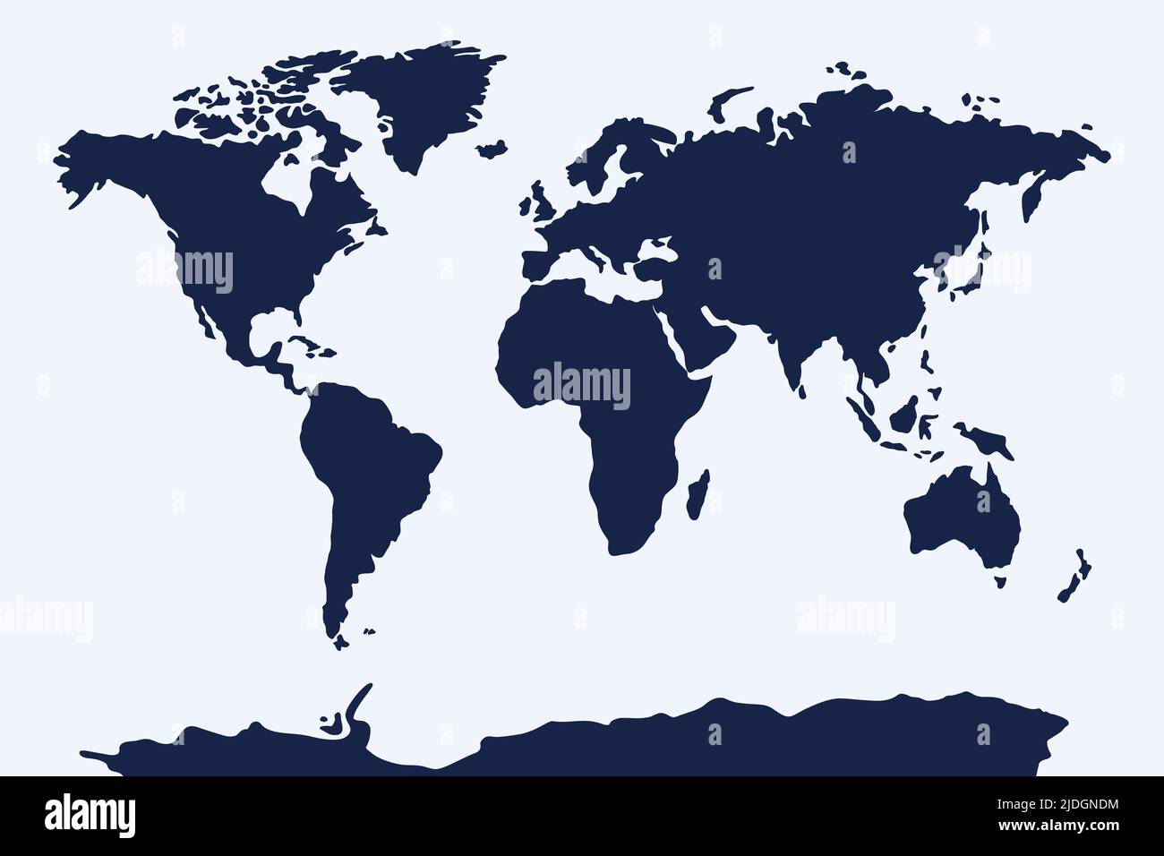Schéma de la carte du monde. Continent modèle simplifié de silhouettes pour le site Web, le fond, l'inphographie. Amérique du Nord, Afrique, Europe, Asie, Australie, Illustration du vecteur des terres principales de l'Antarctique Illustration de Vecteur