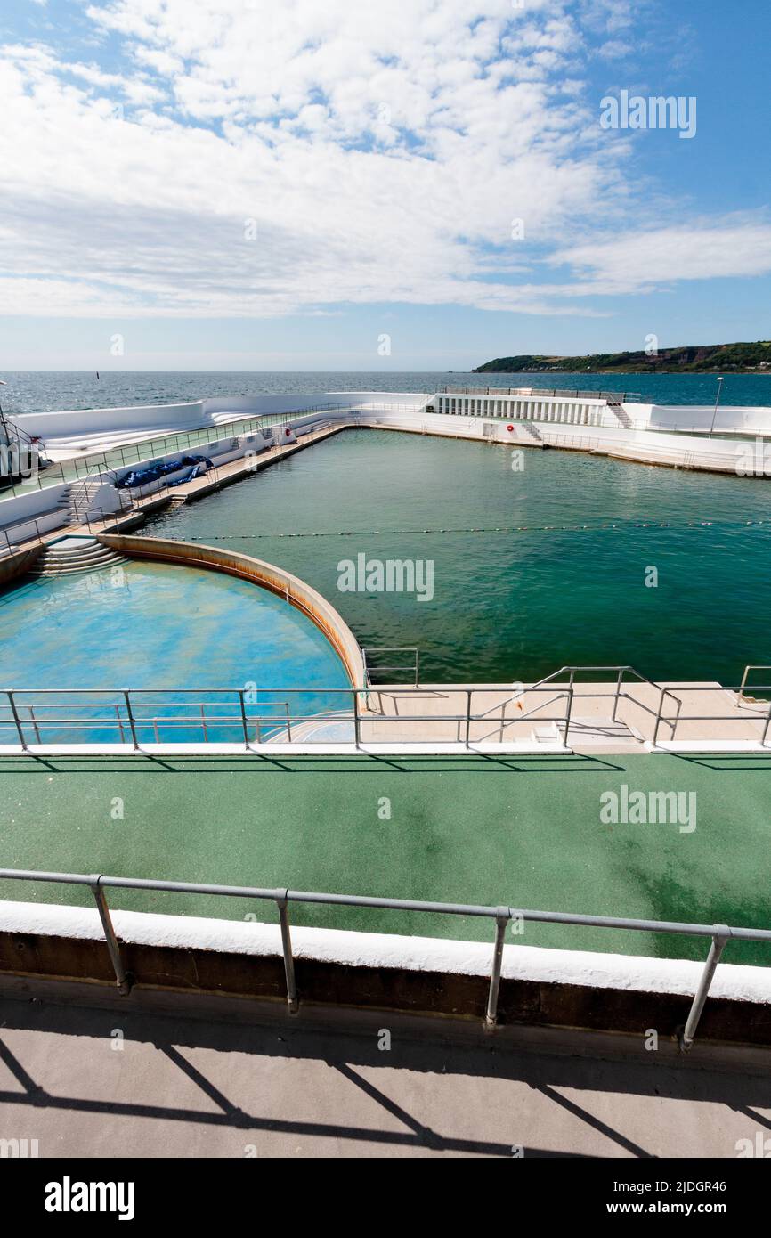 Piscine extérieure art déco Jubilee, Penzance, Cornwall Banque D'Images