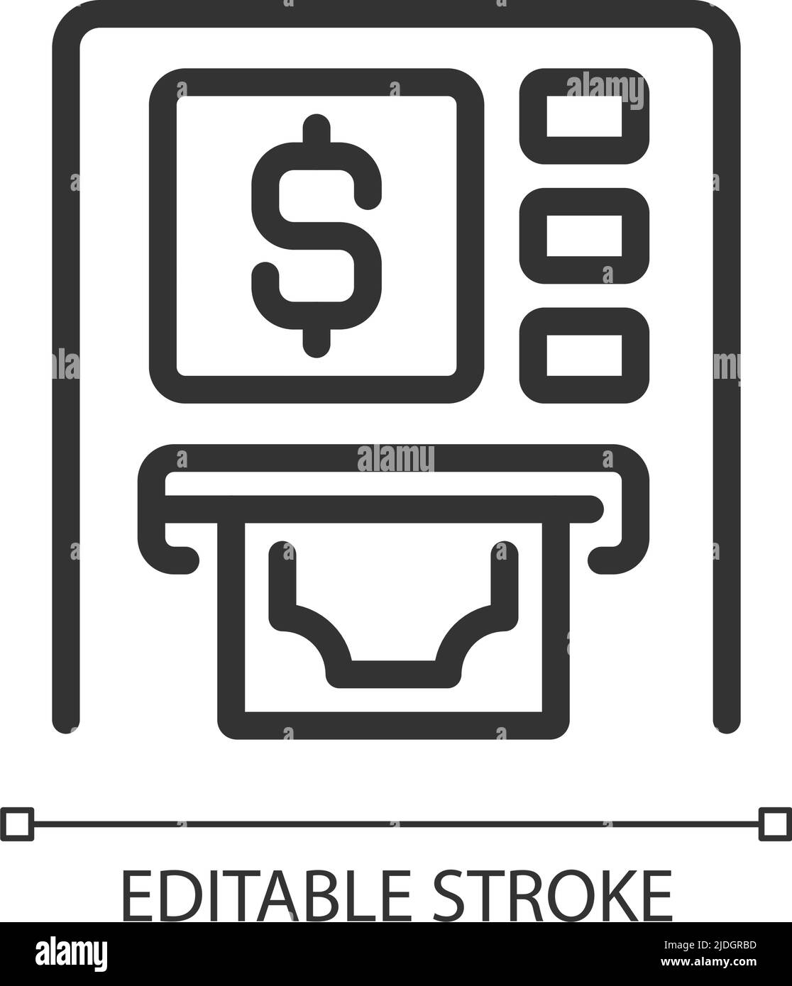 Icône linéaire de pixels parfaits ATM Illustration de Vecteur