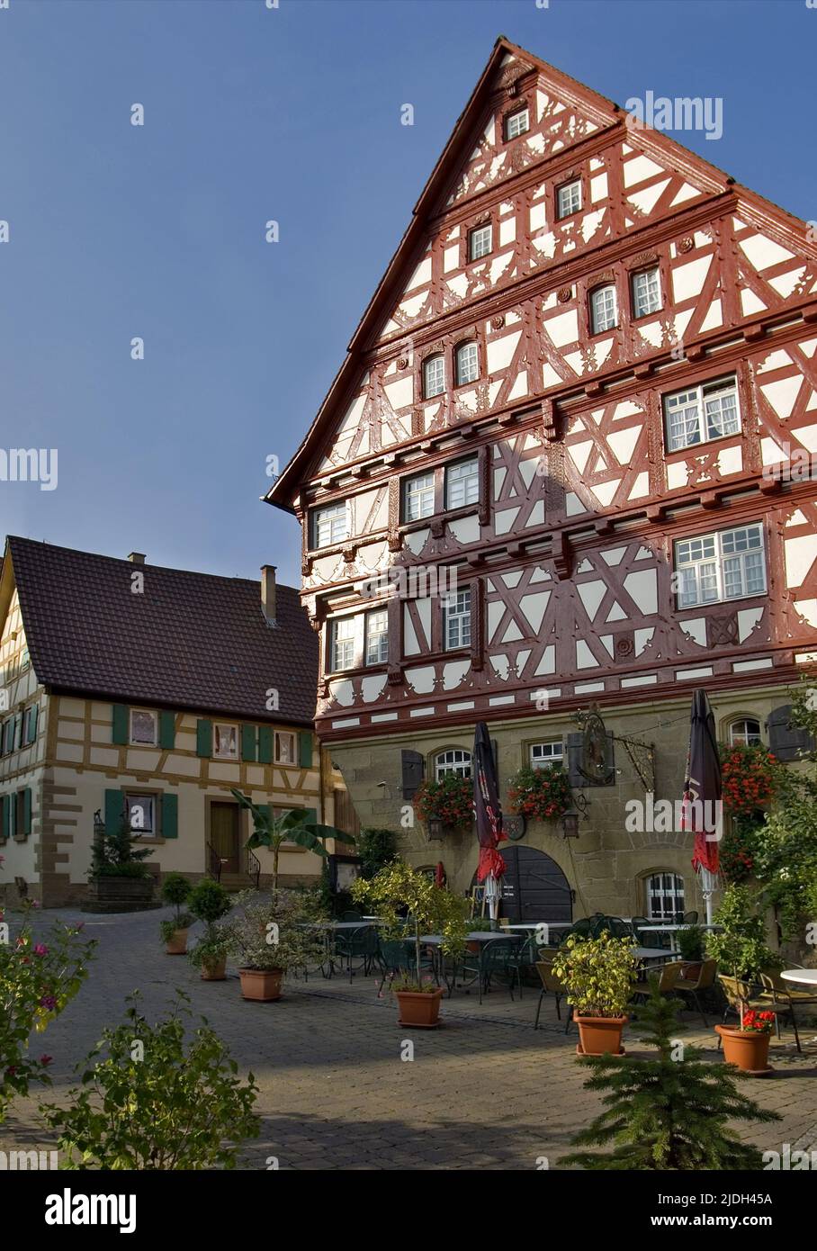 La Maison Baumansche, maison à pans de bois dans la ville médiévale d'Eppingen, Allemagne, Bade-Wurtemberg, Eppingen Banque D'Images