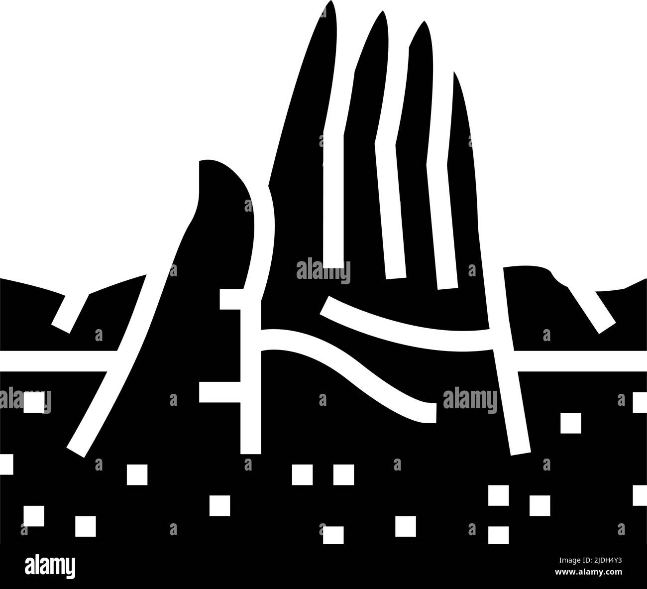illustration vectorielle d'icône de glyphe de désert d'atacama Illustration de Vecteur